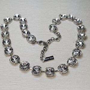 Walker Rose Clear Rivoli Crystal Rhinestone Silver Bling Necklace